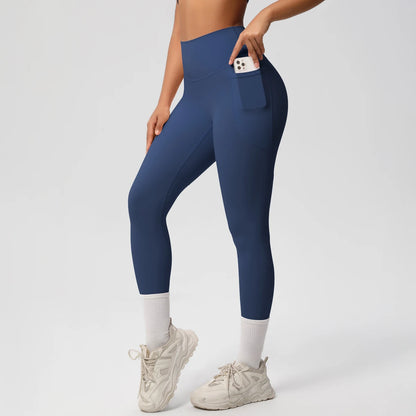 Second Skin Leggings - Pocket High Waist Blue