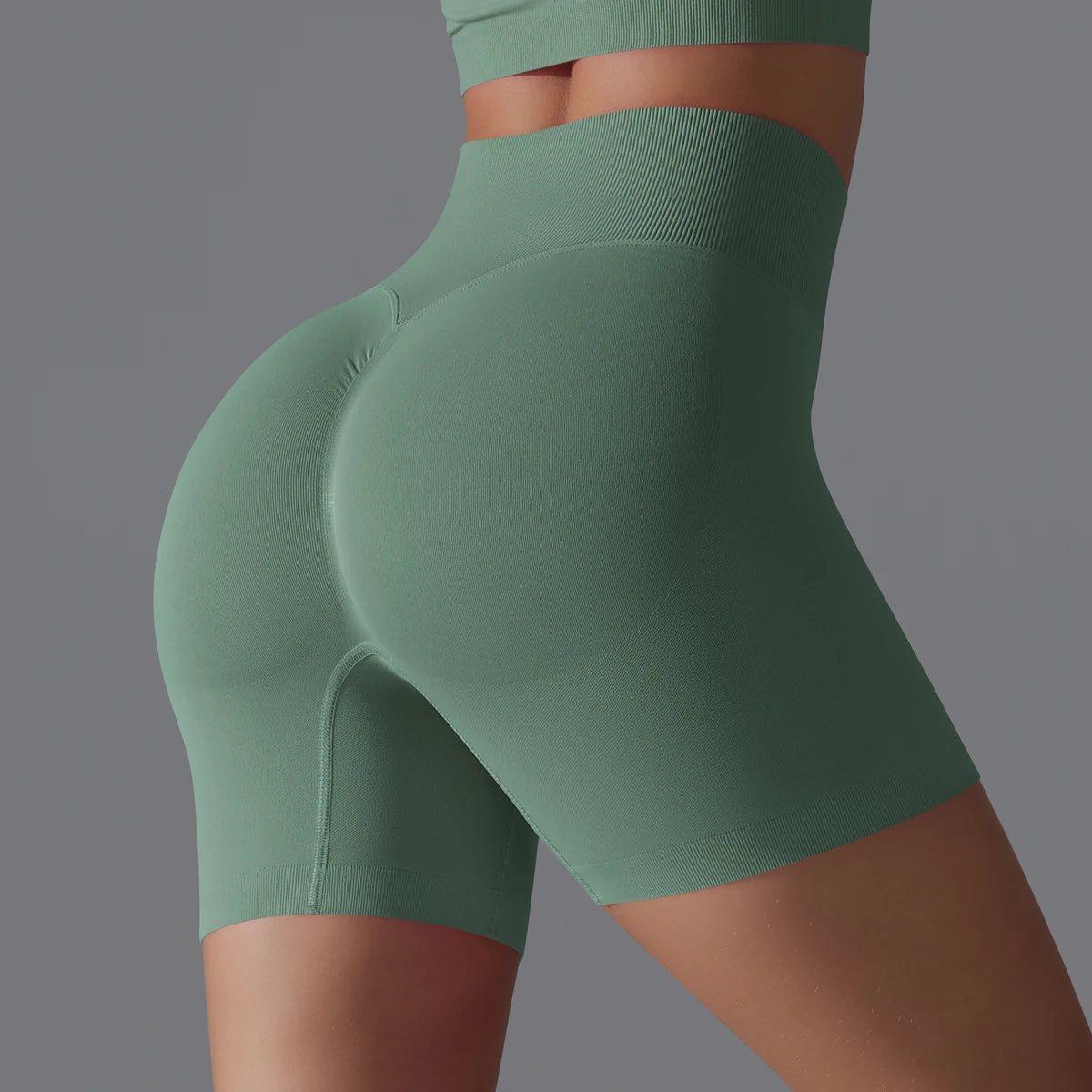 Womens High Waist Seamless Yoga Gym Shorts Running Fitness Workout Shorts