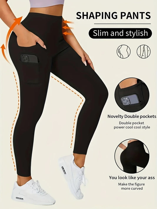 Contour Fit Leggings - Deep Pocket Shaping Black
