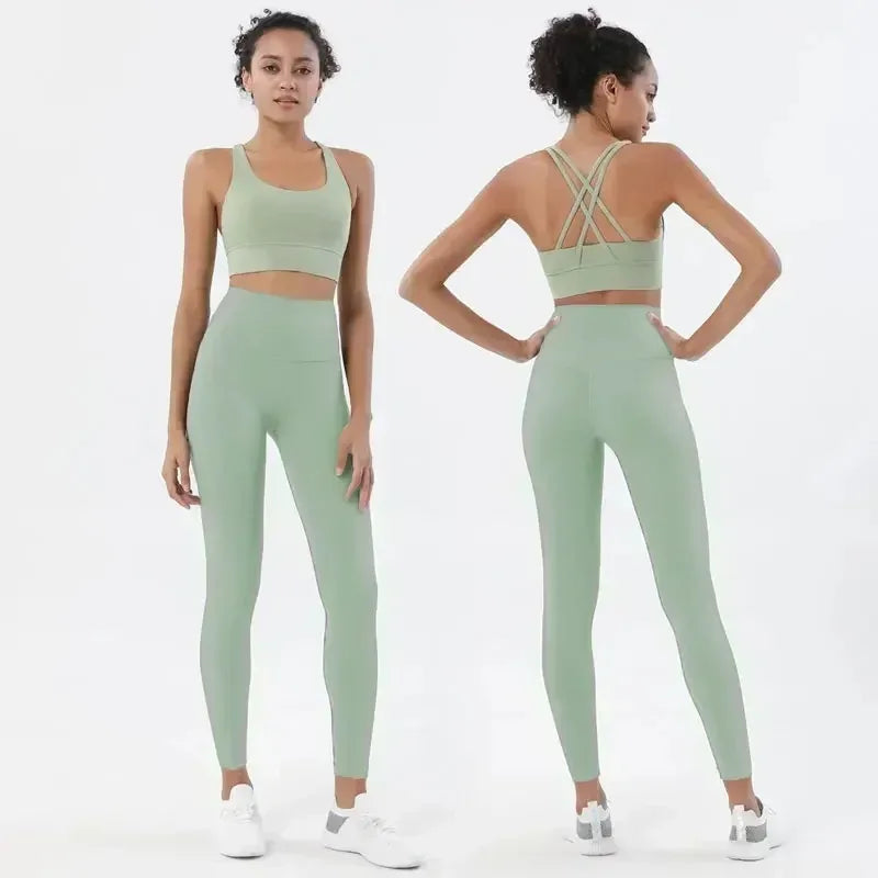 2 Piece Yoga Set | High Waist Booty Lift Gym Outfit