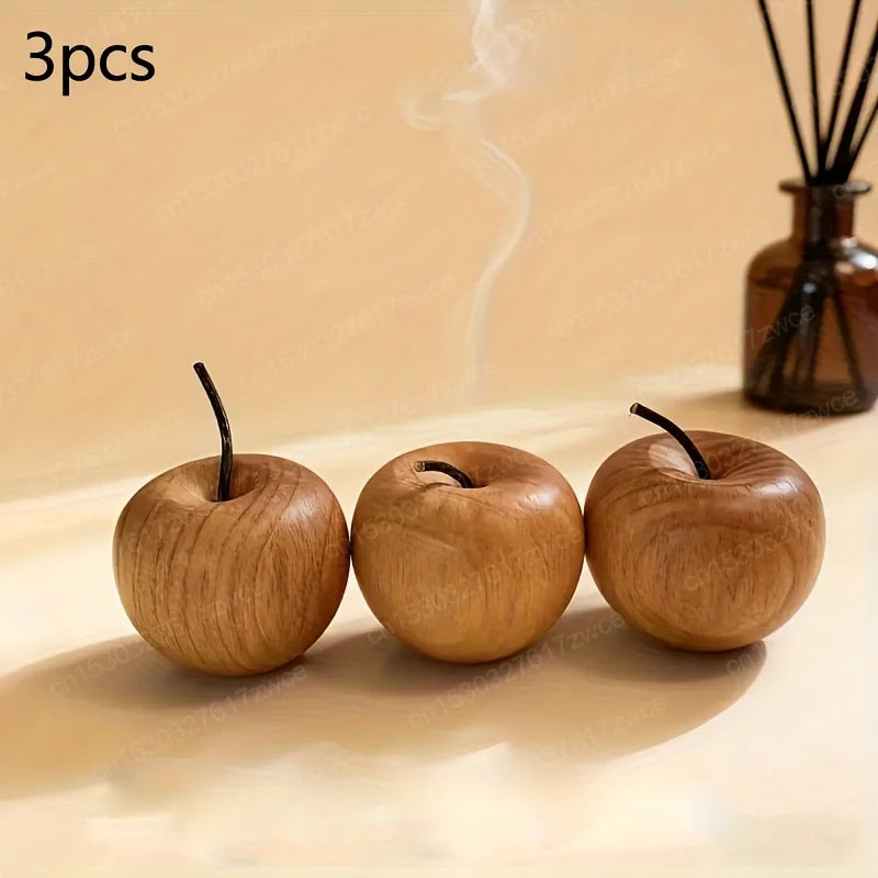 Natural Wood Apple Aroma Diffuser – Essential Oil Scent Decor