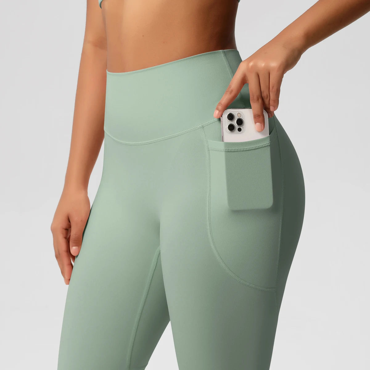 Second Skin Leggings - Pocket High Waist Blue