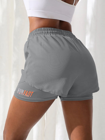 Women’s High Rise Running Shorts – Elastic Waist Workout Shorts