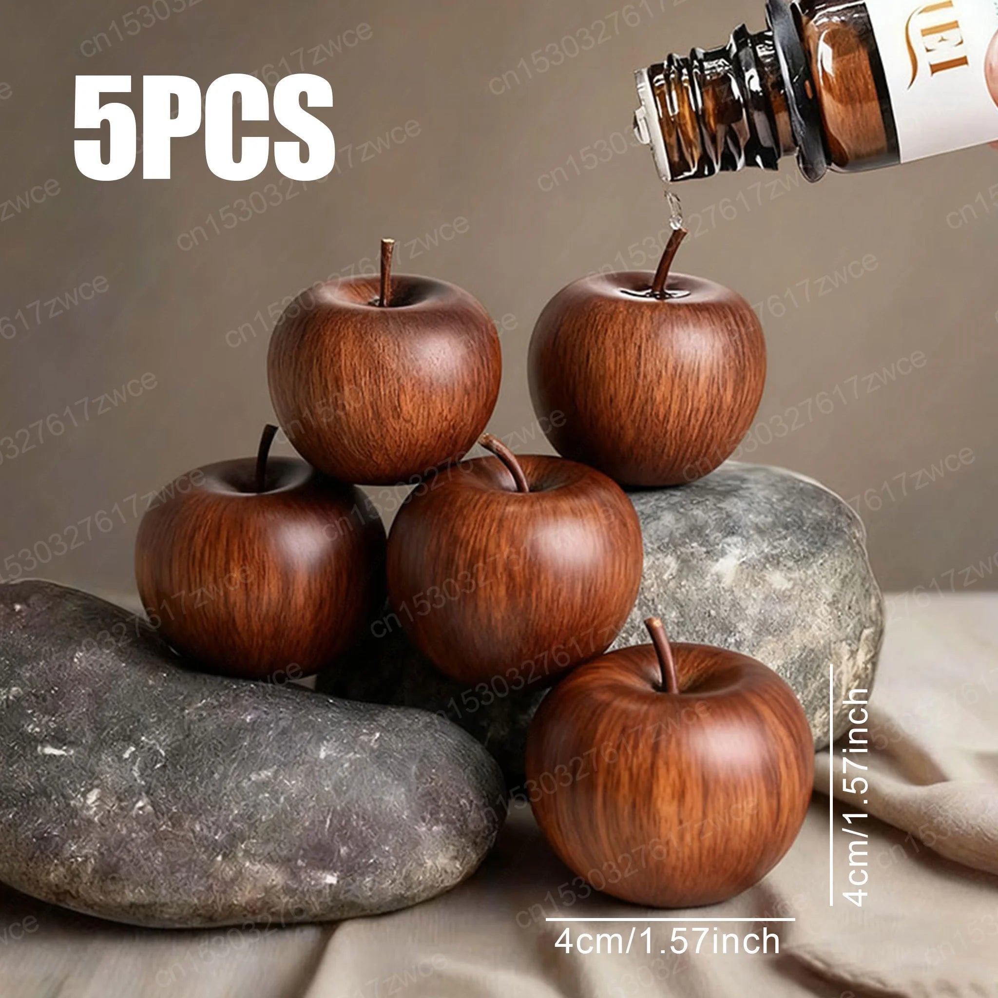 Natural Wood Apple Aroma Diffuser – Essential Oil Scent Decor