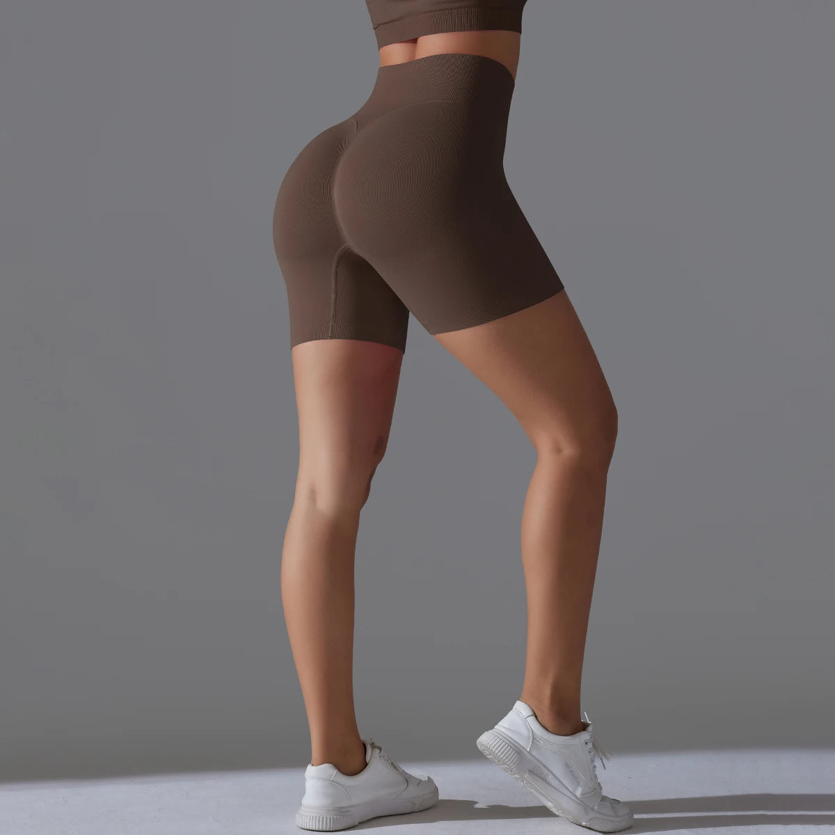 Womens High Waist Seamless Yoga Gym Shorts Running Fitness Workout Shorts