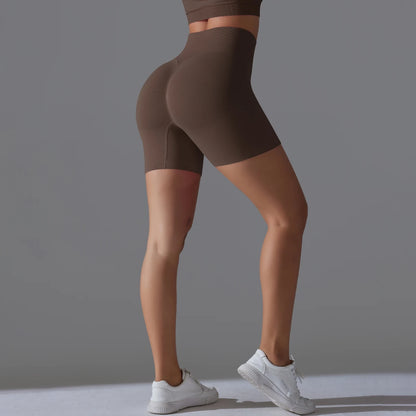 Womens High Waist Seamless Yoga Gym Shorts Running Fitness Workout Shorts