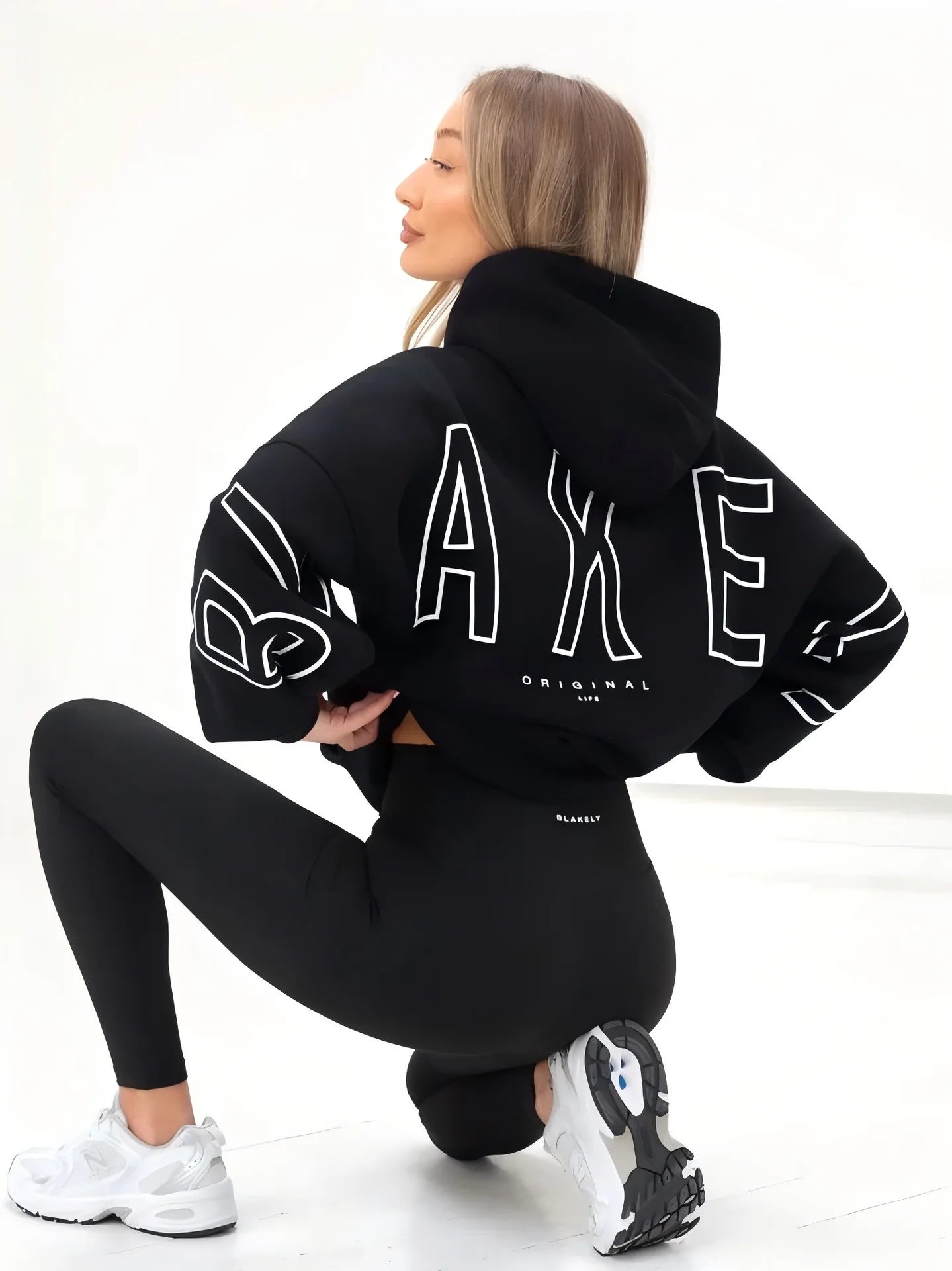 Womans Oversized Hip Hop Hoodie Printed Streetwear Sweatshirt Top