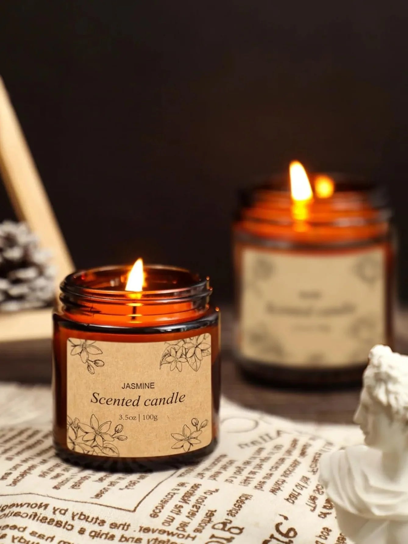 Canned brown small cup rose essential oil scented candle, smokeless home aromatherapy candle