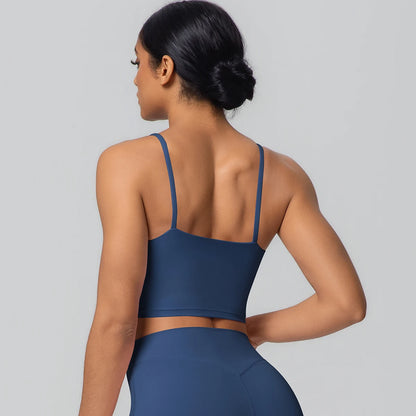 Women Backless Sports Bra Naked Feel Yoga Gym Workout Padded Top