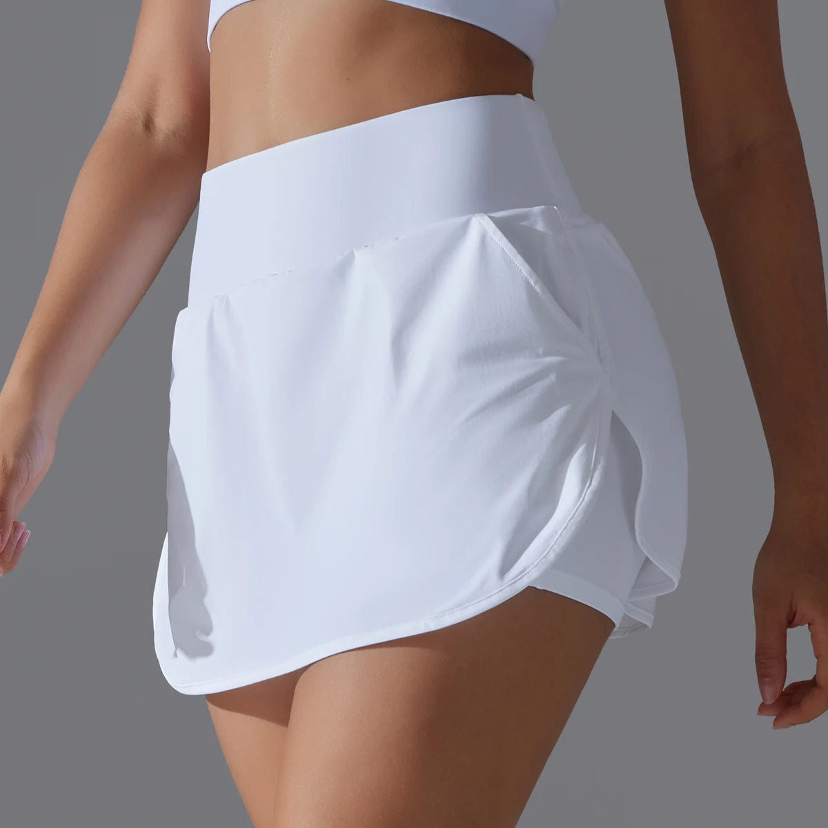 Women’s Gym Running Skorts – Double Deck Quick Dry Workout Shorts with Pocket