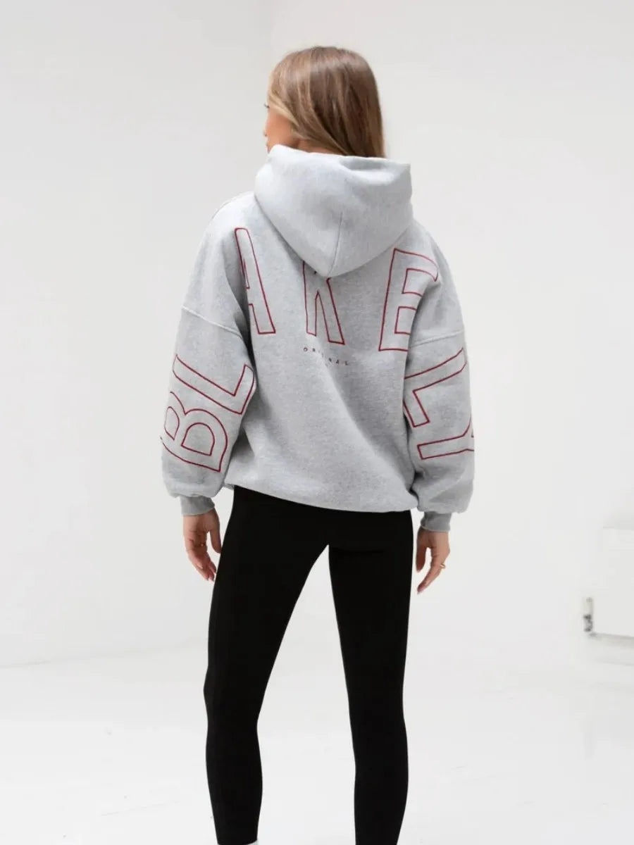 Womans Oversized Hip Hop Hoodie Printed Streetwear Sweatshirt Top