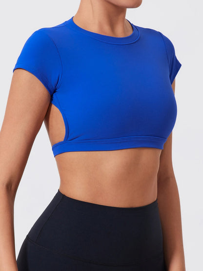 Ladies Sports Top | Backless Yoga Crop Activewear