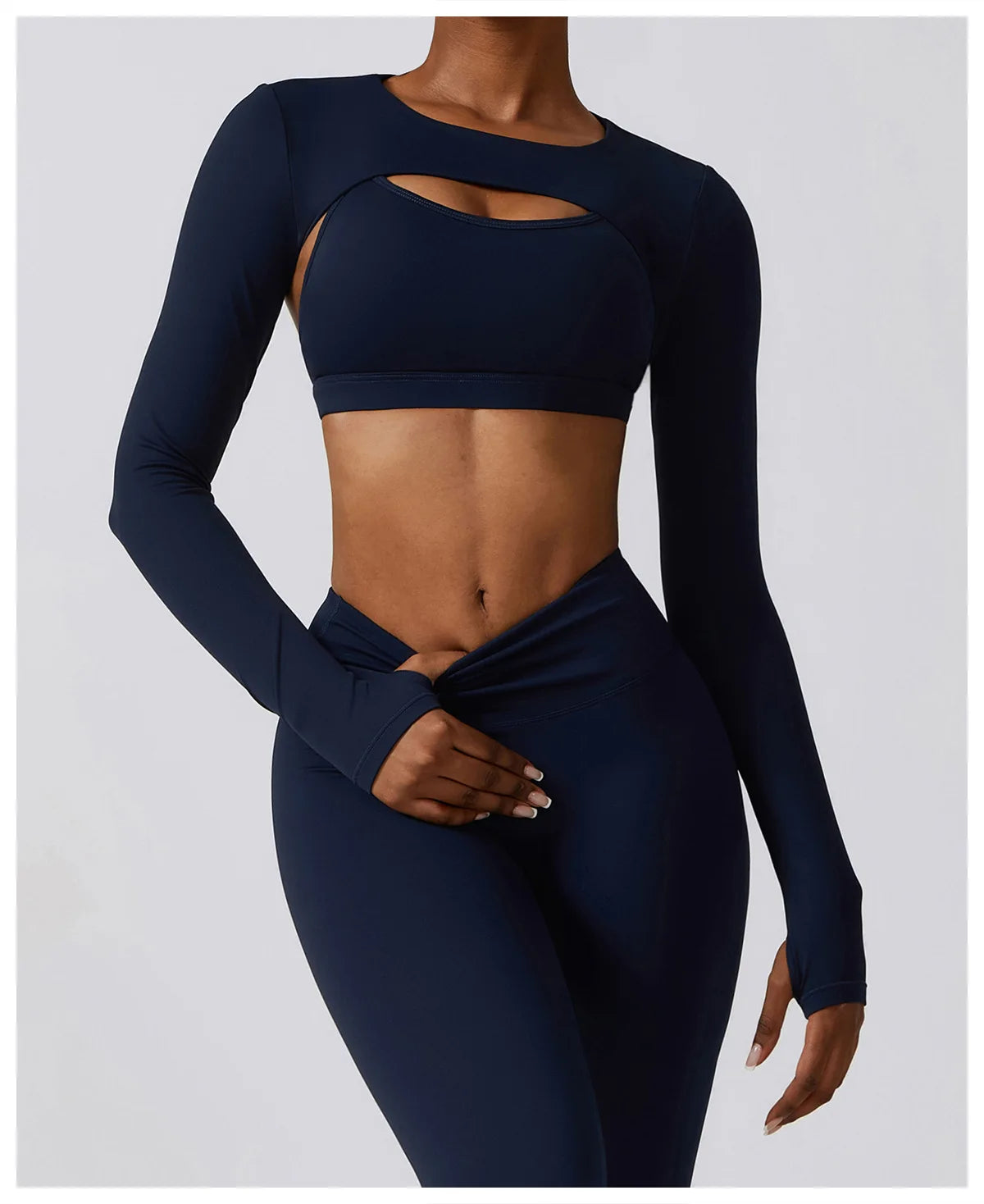 Womens Long Sleeve Gym Top Crop Yoga Shirt Quick Dry Fitness Sports