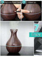 200ml Mini Air Humidifier & Essential Oil Diffuser with Colorful Light