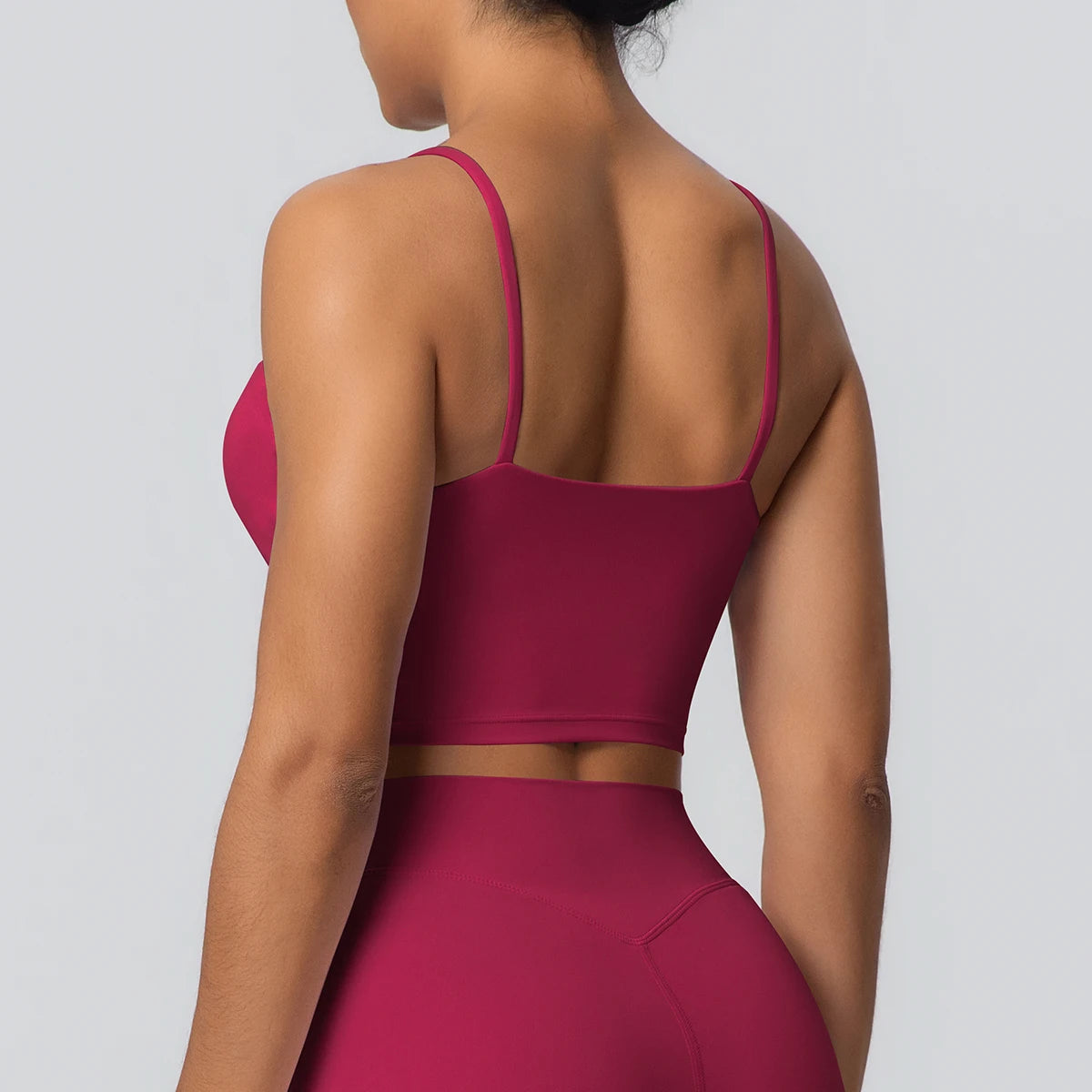 Women Backless Sports Bra Naked Feel Yoga Gym Workout Padded Top
