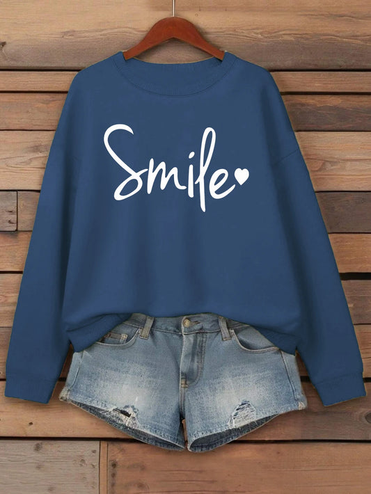 Women’s Casual Fleece Hoodie Smileprints Warm Winter Crewneck Top