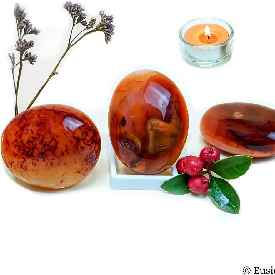 Carnelian Palm Stone | Chakra Crystal for Meditation & Healing