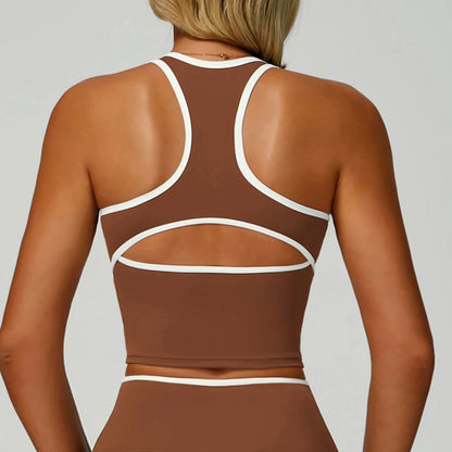 Women Sports Bra High Support Yoga Top Gym Workout Padded Fitness Vest