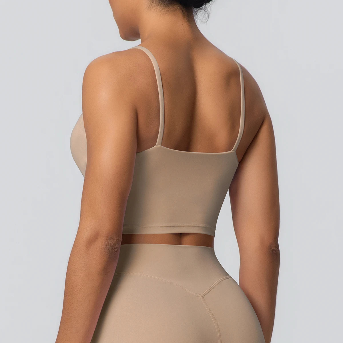 Women Backless Sports Bra Naked Feel Yoga Gym Workout Padded Top