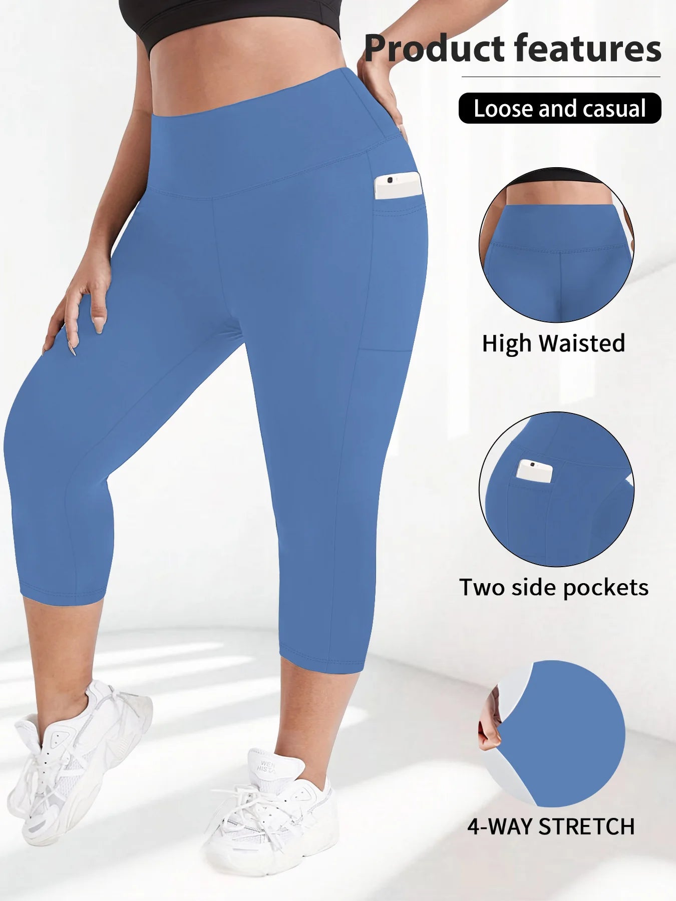Sculpt & Flow Leggings - Plus Size Capri Black