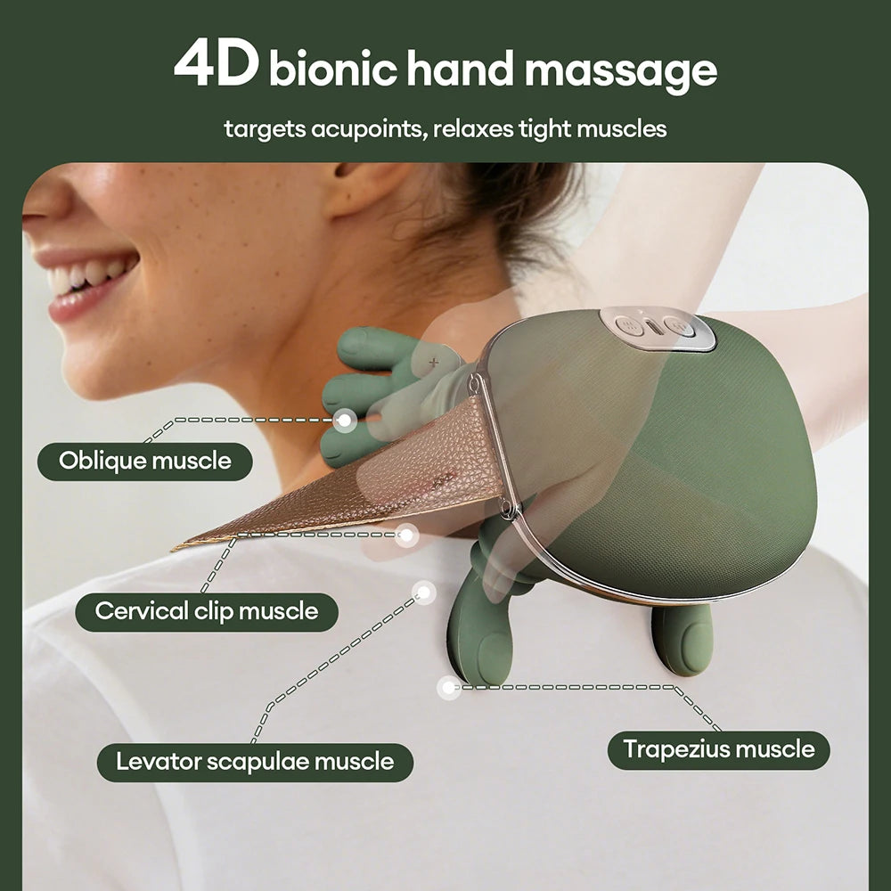 Bionic Finger Neck Massager Cervical Pillow Shoulder Massager Trapezius Shiatsu Kneading Muscle Body Leg Relax Massage Pillow