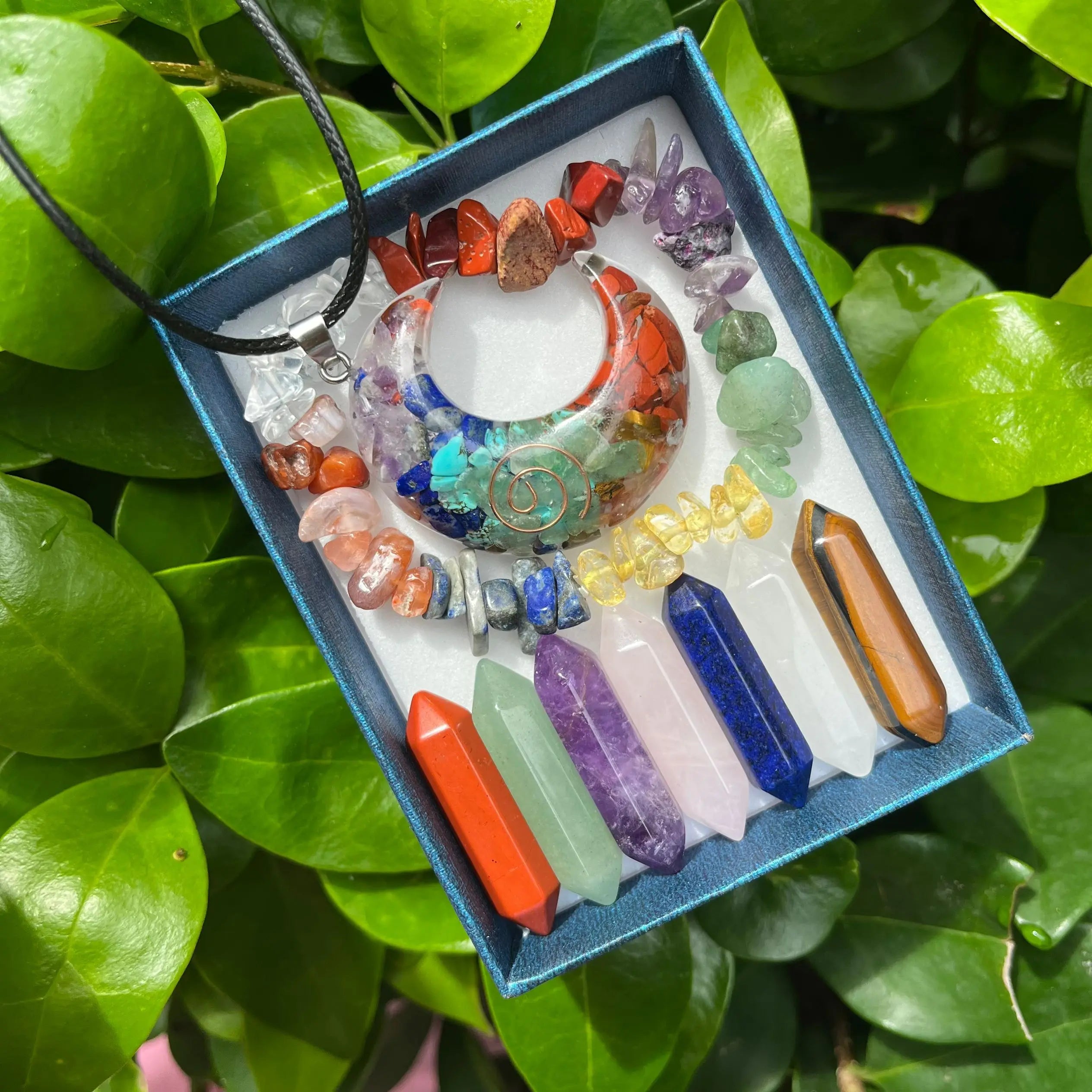 9PCS Pointed Quartz Crystal Chakra Healing Stones Set – Hexagon Rose Quartz Crystals for Meditation & Bedroom Decor