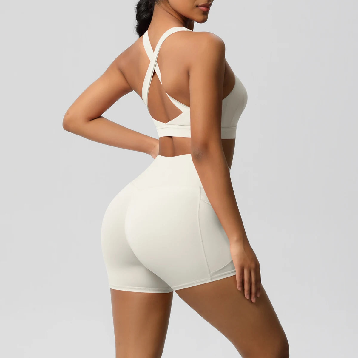 2 Piece Cross Fit Set Women | Pocket Leggings Gym Outfit