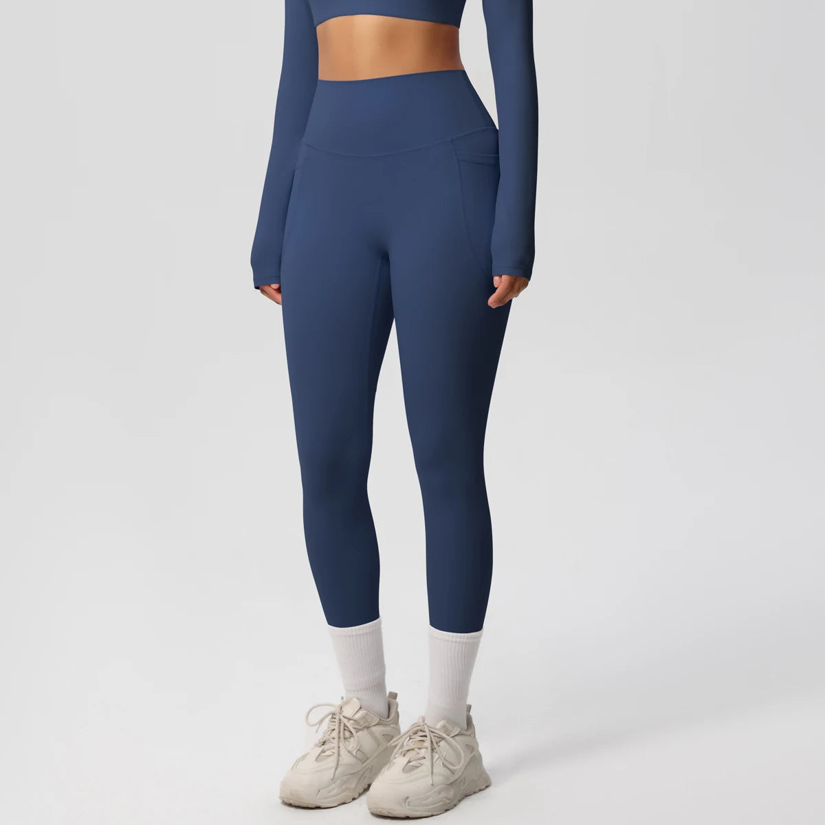 Second Skin Leggings - Pocket High Waist Blue