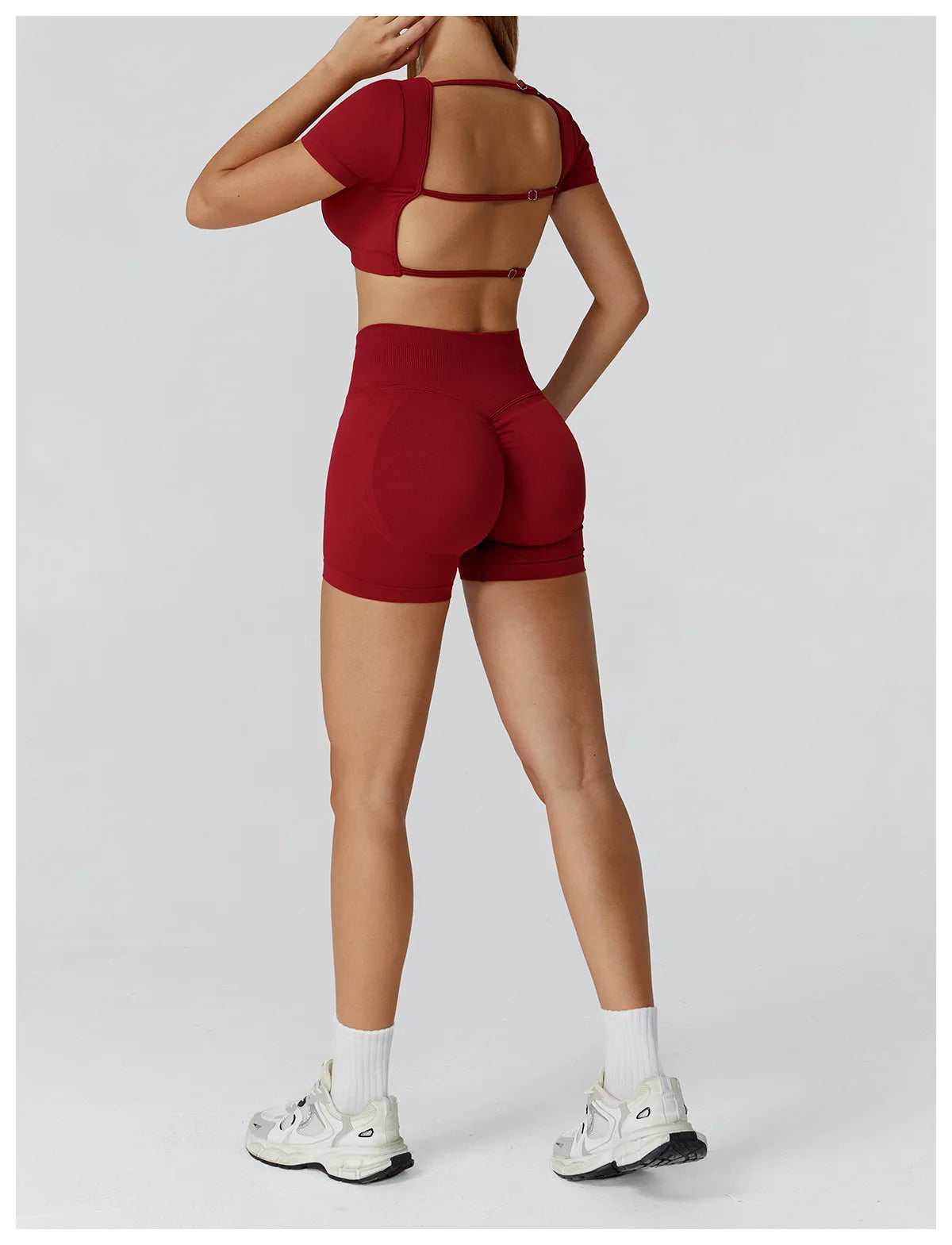 Women’s Gym Yoga Top | Square Neck Backless Fitness Outfit