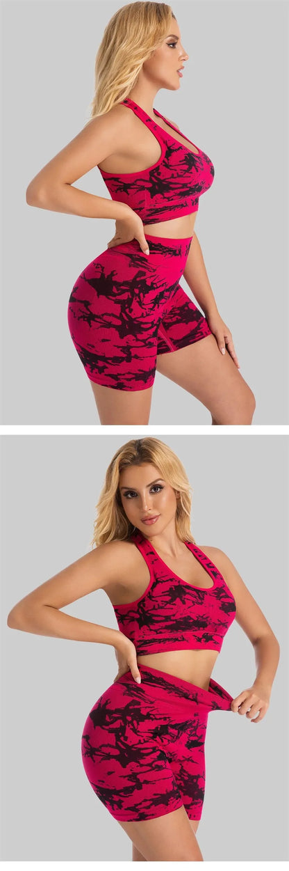 High-Waist Butt-Lifting Yoga Suit Women's Tight Sports Wear Breathable Quick-Dry Fitness Set Running Exercise Outfit