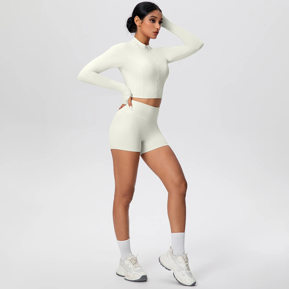 Women Yoga Set Quick Dry | Zipper Top Leggings Set
