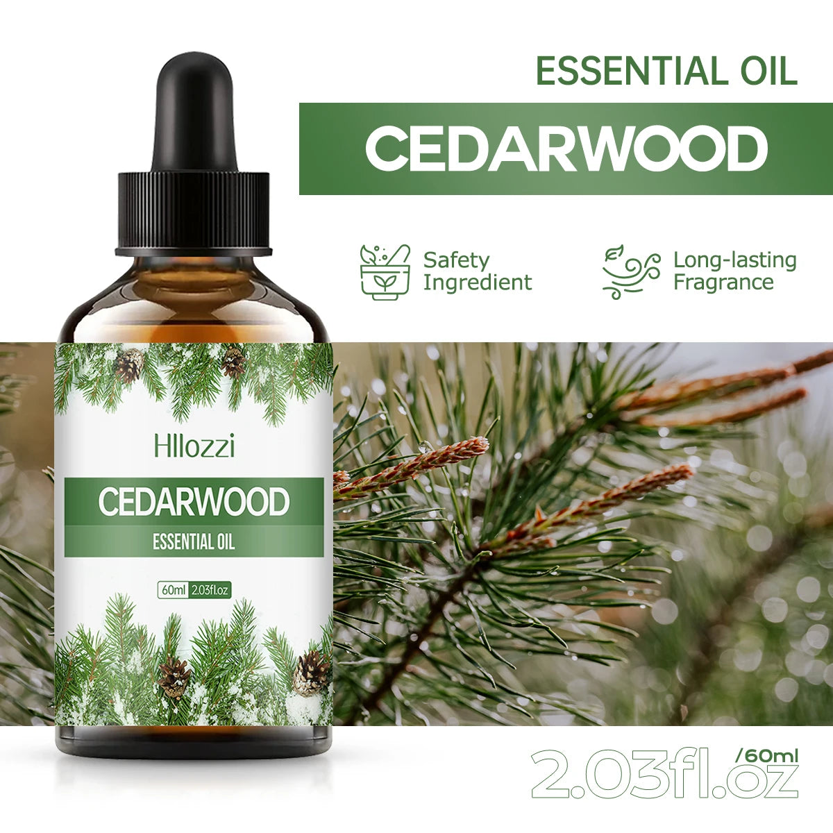 Cedarwood Essential Oil | Pure Plant Aromatherapy Oil for Diffuser, Humidifier & Soap