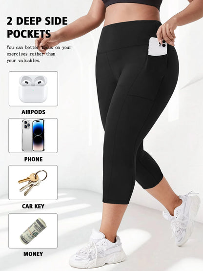 Sculpt & Flow Leggings - Plus Size Capri Black