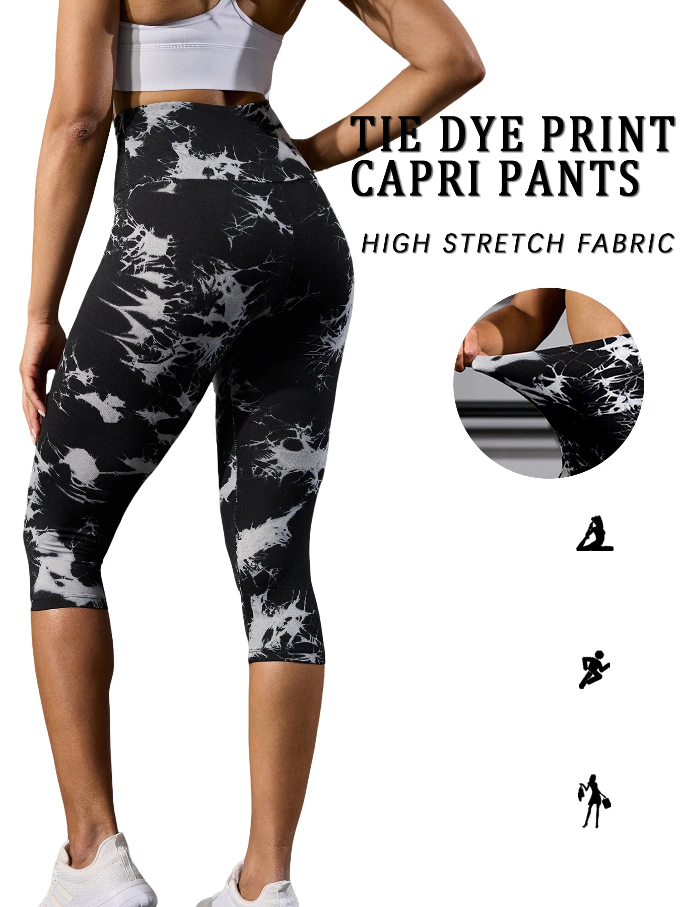 Sculpt & Flow Leggings - Capri Tie Dye