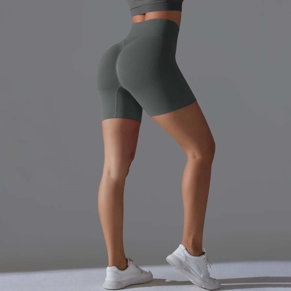 Womens High Waist Seamless Yoga Gym Shorts Running Fitness Workout Shorts