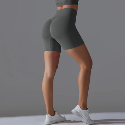 Womens High Waist Seamless Yoga Gym Shorts Running Fitness Workout Shorts