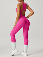 Seamless Peach Booty Bodysuit | V-Back Tummy Control Gym Jumpsuit