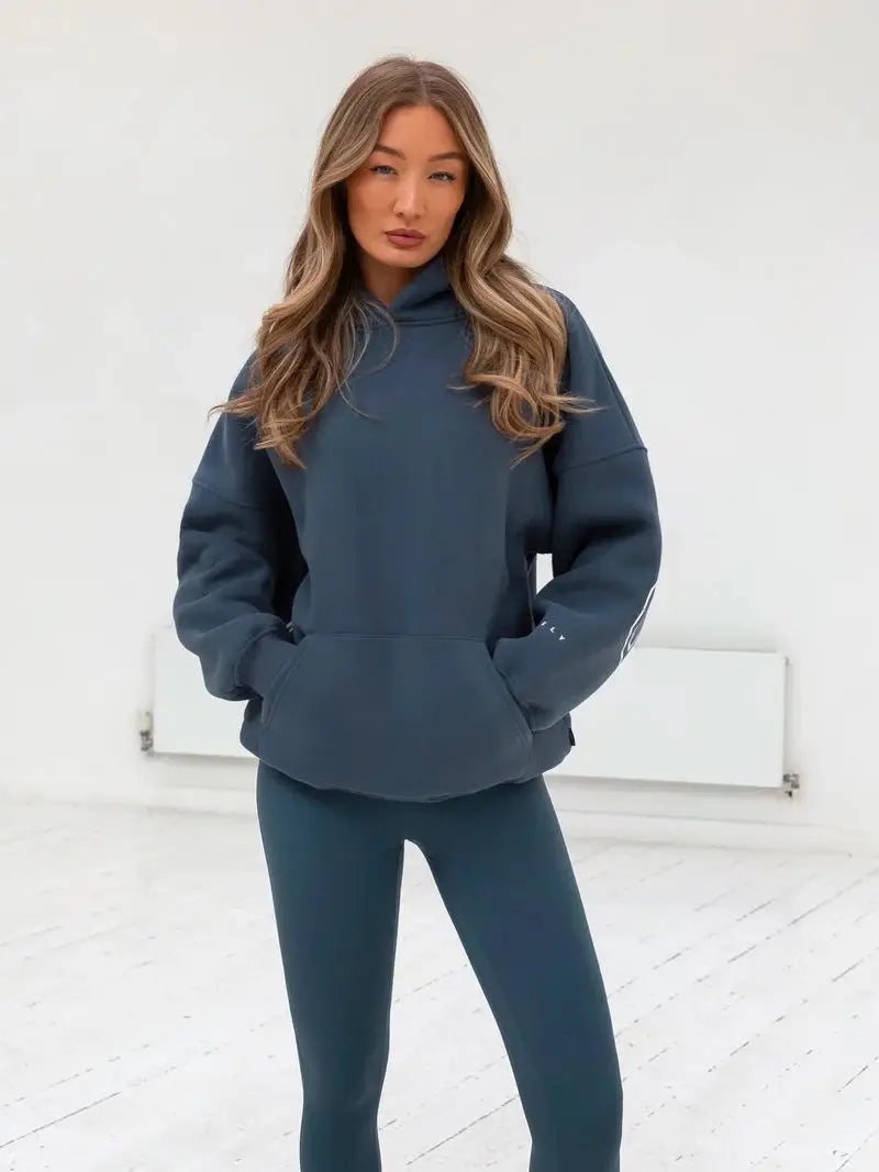 Womans Oversized Hip Hop Hoodie Printed Streetwear Sweatshirt Top