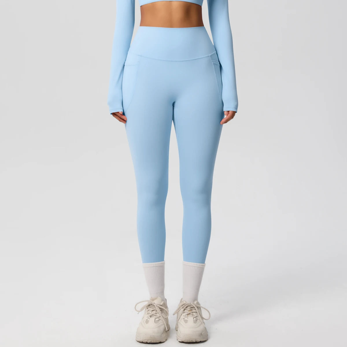 Second Skin Leggings - Pocket High Waist Blue