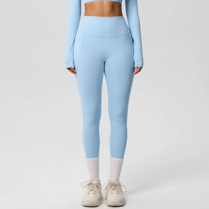 Second Skin Leggings - Pocket High Waist Blue
