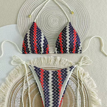 Laguna Isla - Stripey Crochet Bikini