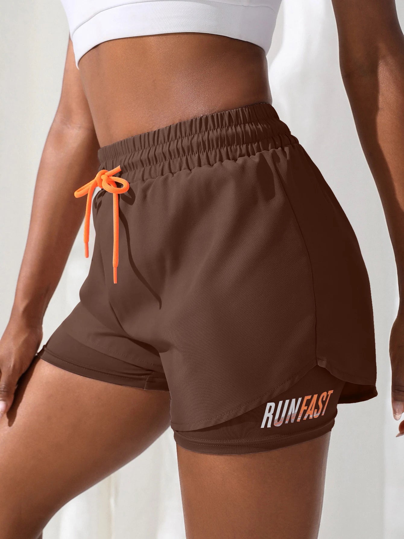 Women’s High Rise Running Shorts – Elastic Waist Workout Shorts