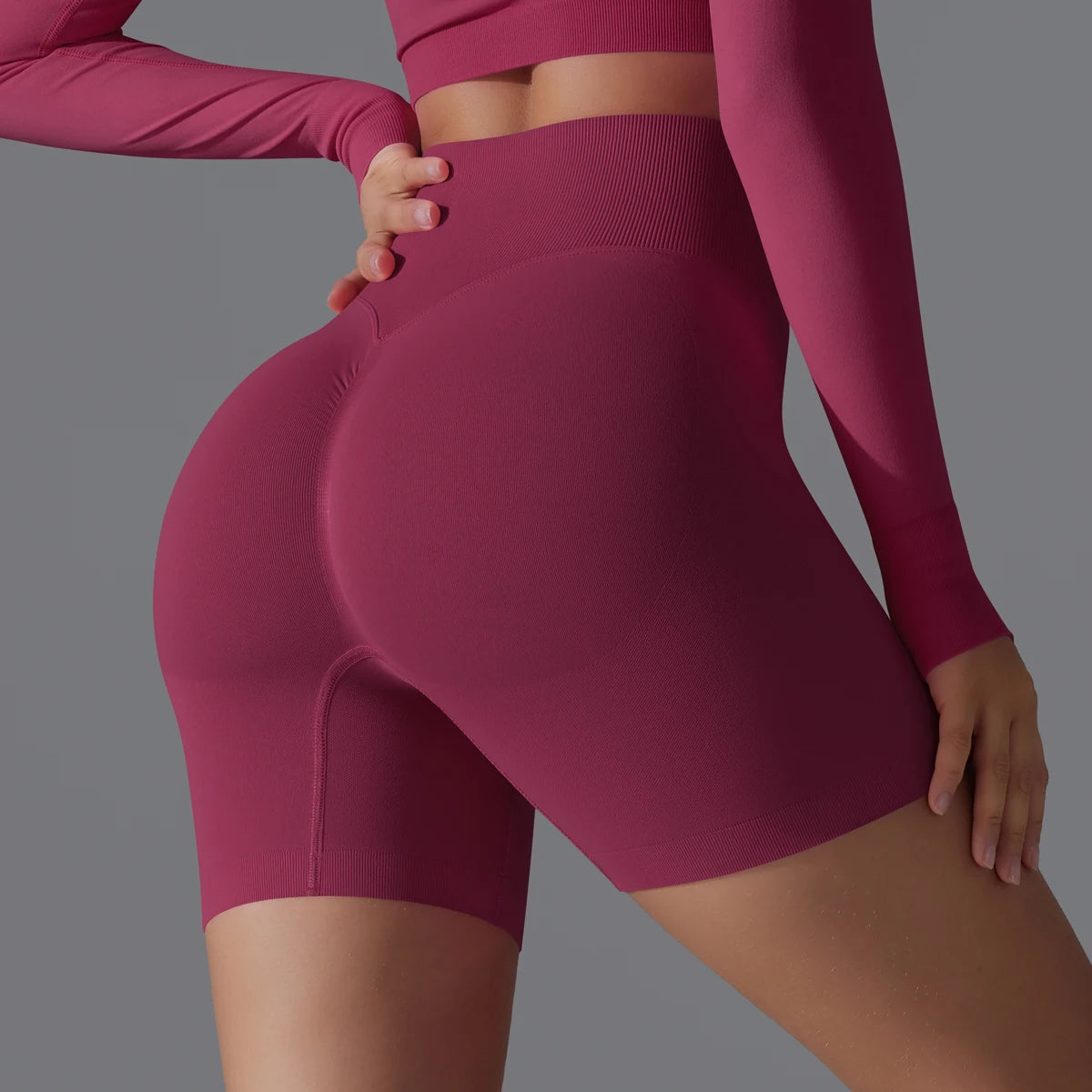 Womens High Waist Seamless Yoga Gym Shorts Running Fitness Workout Shorts