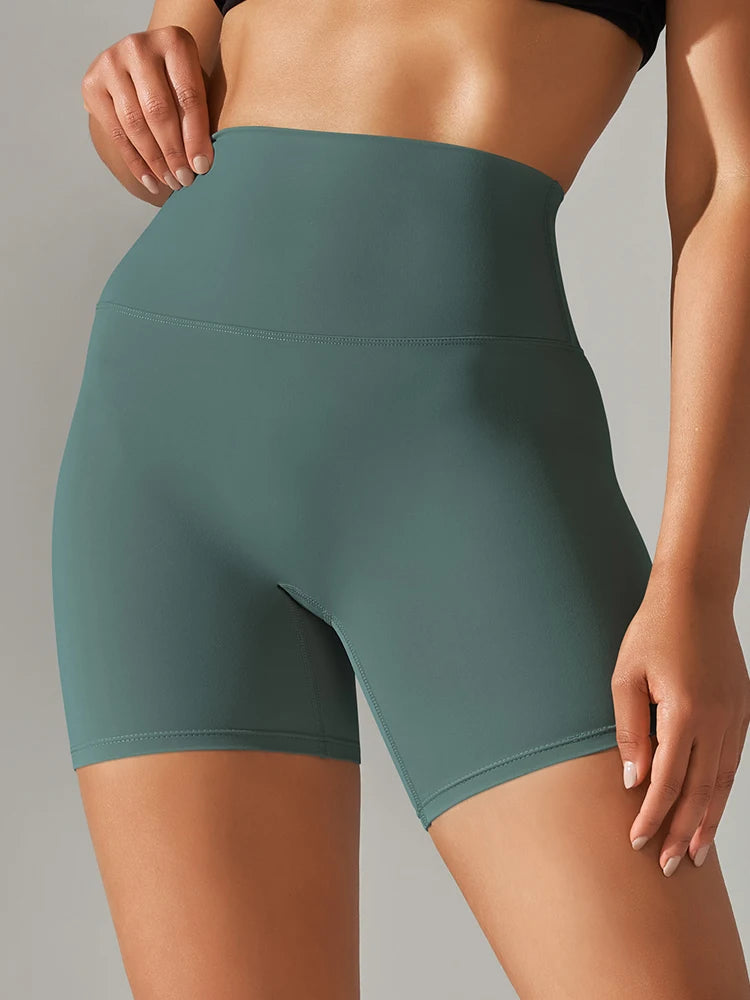 Women High Waist Yoga Shorts Squat Proof Gym Workout Fitness Cycling Shorts