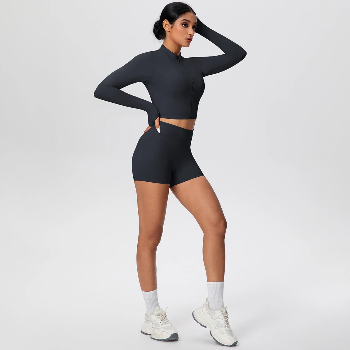Women Yoga Set Quick Dry | Zipper Top Leggings Set