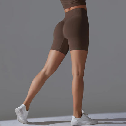 Womens High Waist Seamless Yoga Gym Shorts Running Fitness Workout Shorts