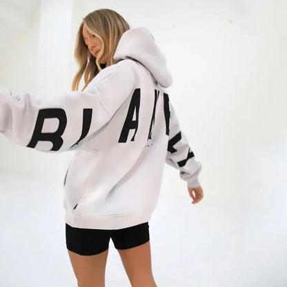 Women’s Stylish Printed Hoodie Thick Warm Streetwear Sweatshirt