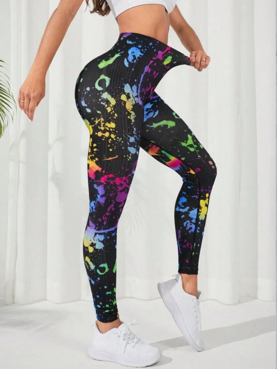 Second Skin Leggings - Seamless Multicolor Pattern