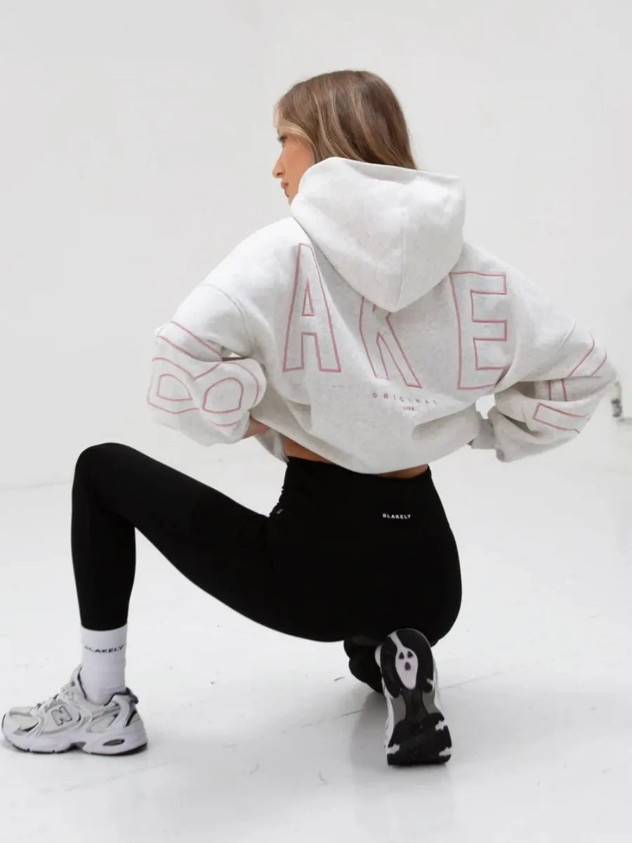 Womans Oversized Hip Hop Hoodie Printed Streetwear Sweatshirt Top
