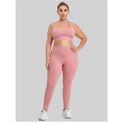 Woman's Plus Size Sports Bra | Cross Back Padded Yoga Gym Top